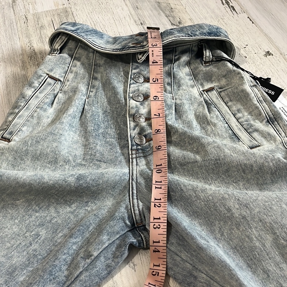 Express Editor Button Fly Acid Wash Jeans Size 00 NWT - Picture 11 of 12